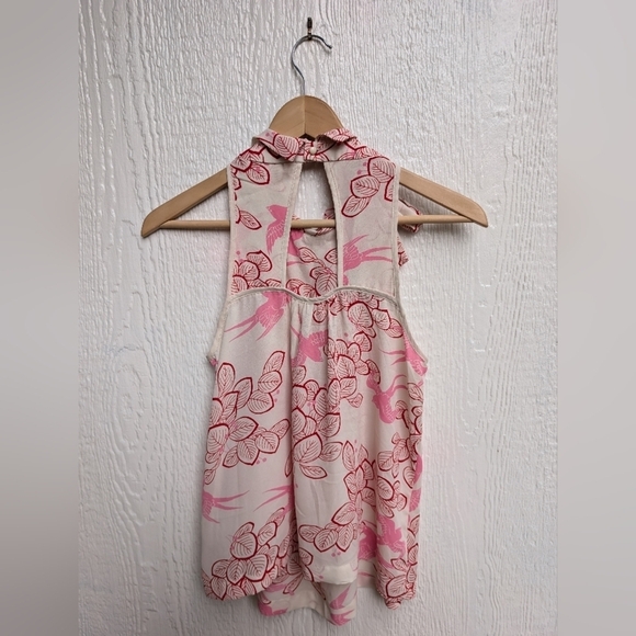 Anthropologie Maeve Pink Elata Floral Birds  Tank Top Blouse Women's Size 2 - Picture 5 of 5